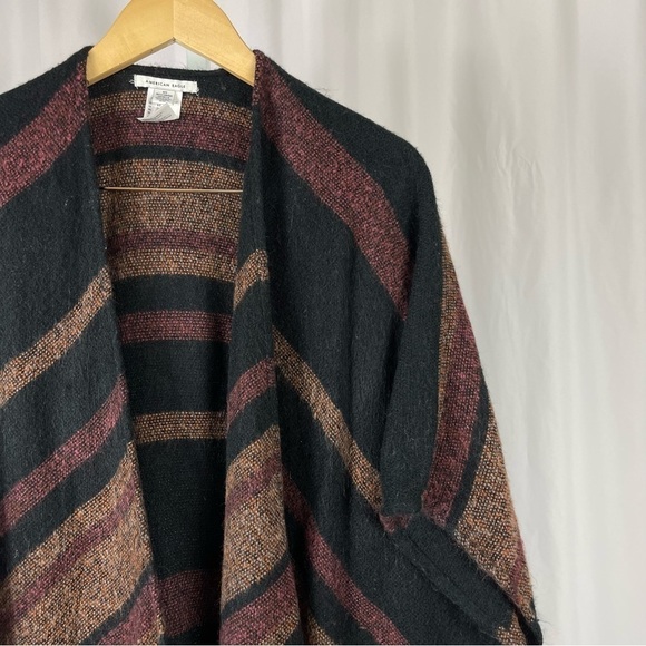 American Eagle One Size Knit Poncho Sweater Tassel Fringe Boho Beachy - Picture 7 of 7